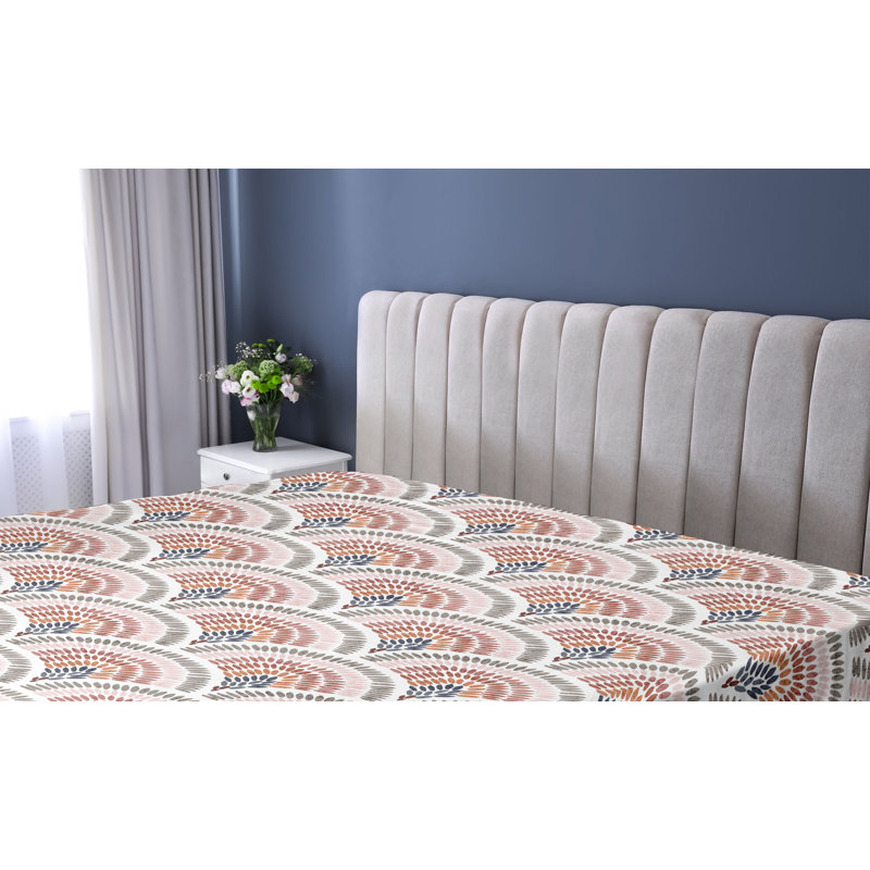 Drap-housse Ambesonne, Drap-housse de taille très grand, Rosé, rouille, vert armée / floral