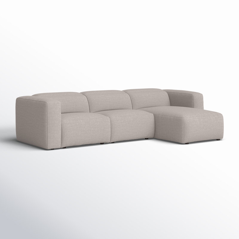 Radley 3 - Piece Upholstered Sectional, Right Hand Facing, Gray Polyester Blend