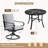 5-Piece Patio Dining Set – 38" Round Table + 4 Swivel Rocking Chairs