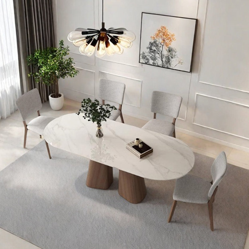 Ensemble de table à manger moderne et minimaliste, H 29,53 po x L 70,87 po x l 35,43 po, Blanc