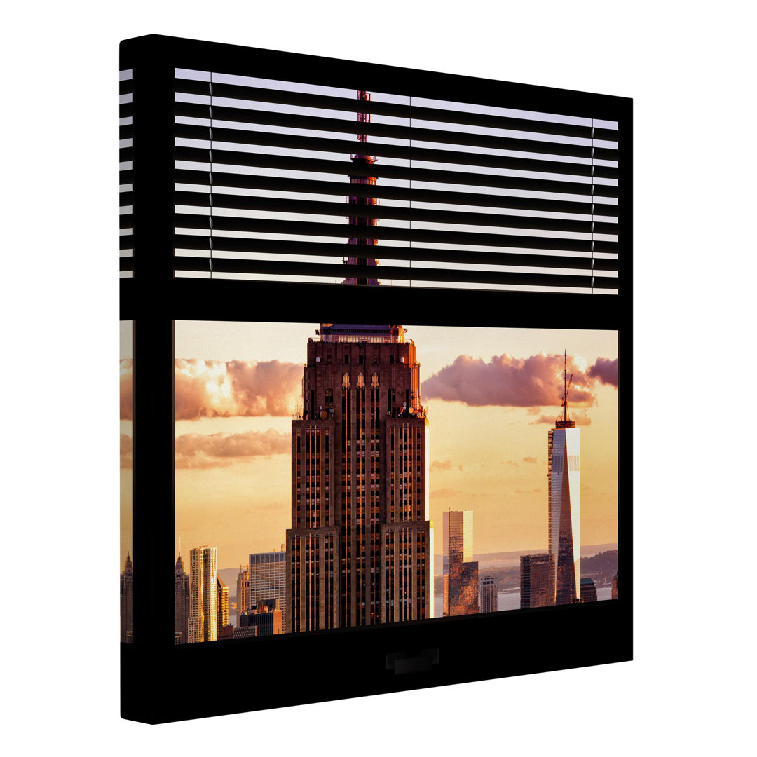 Leinwandbild Fensterblick Jalousie - Empire State Building New York von Philippe Hugonnard