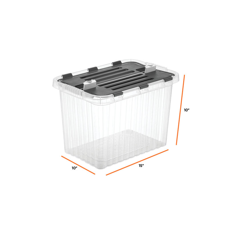 Contenant de rangement profond de 16 L avec couvercle à charnière
