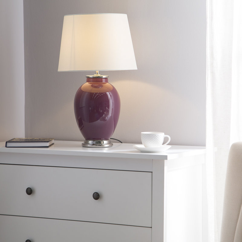 Maurice Ceramic Table Lamp, Purple