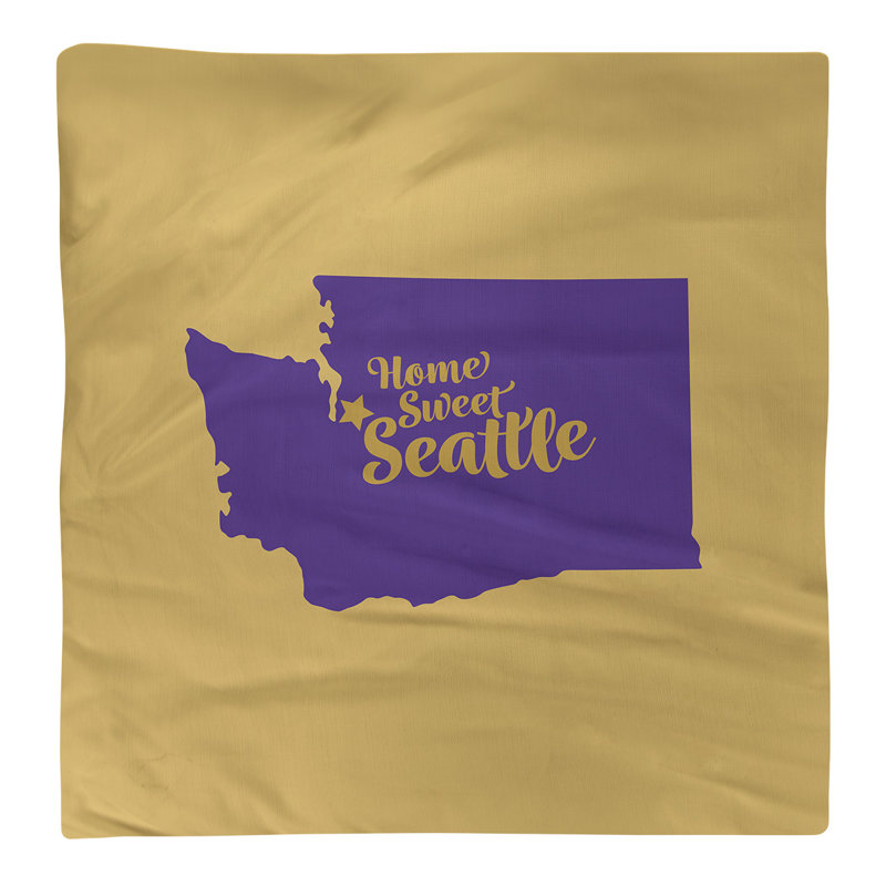 Cotton, Polyester Cities & Maps Square Napkin, Gold/Purple, 22" W x 22" D, Polyester