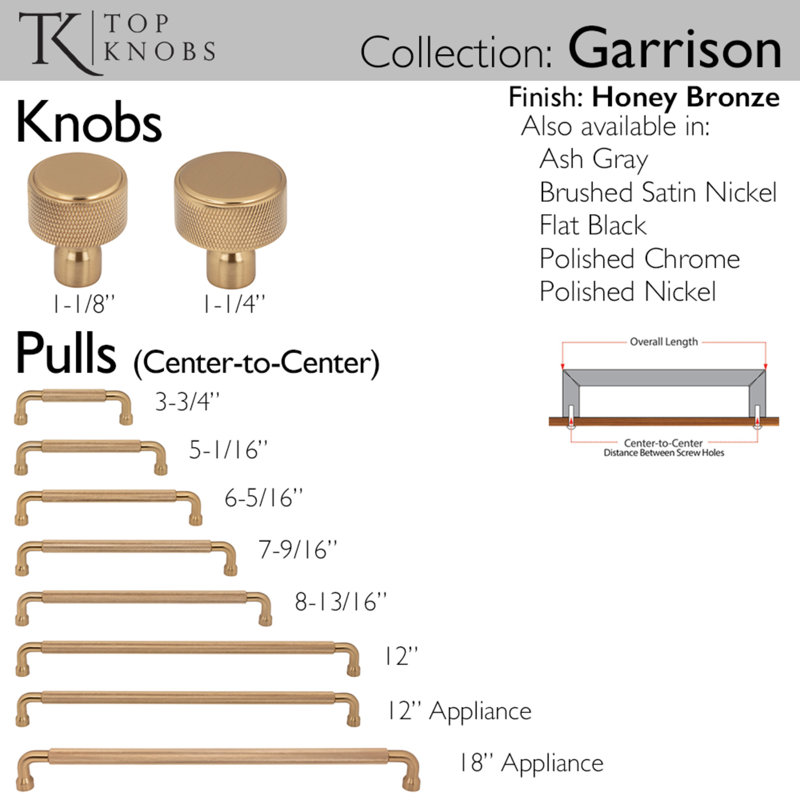 Garrison Round Knob, Honey Bronze, 1 1/8" Knob Diameter