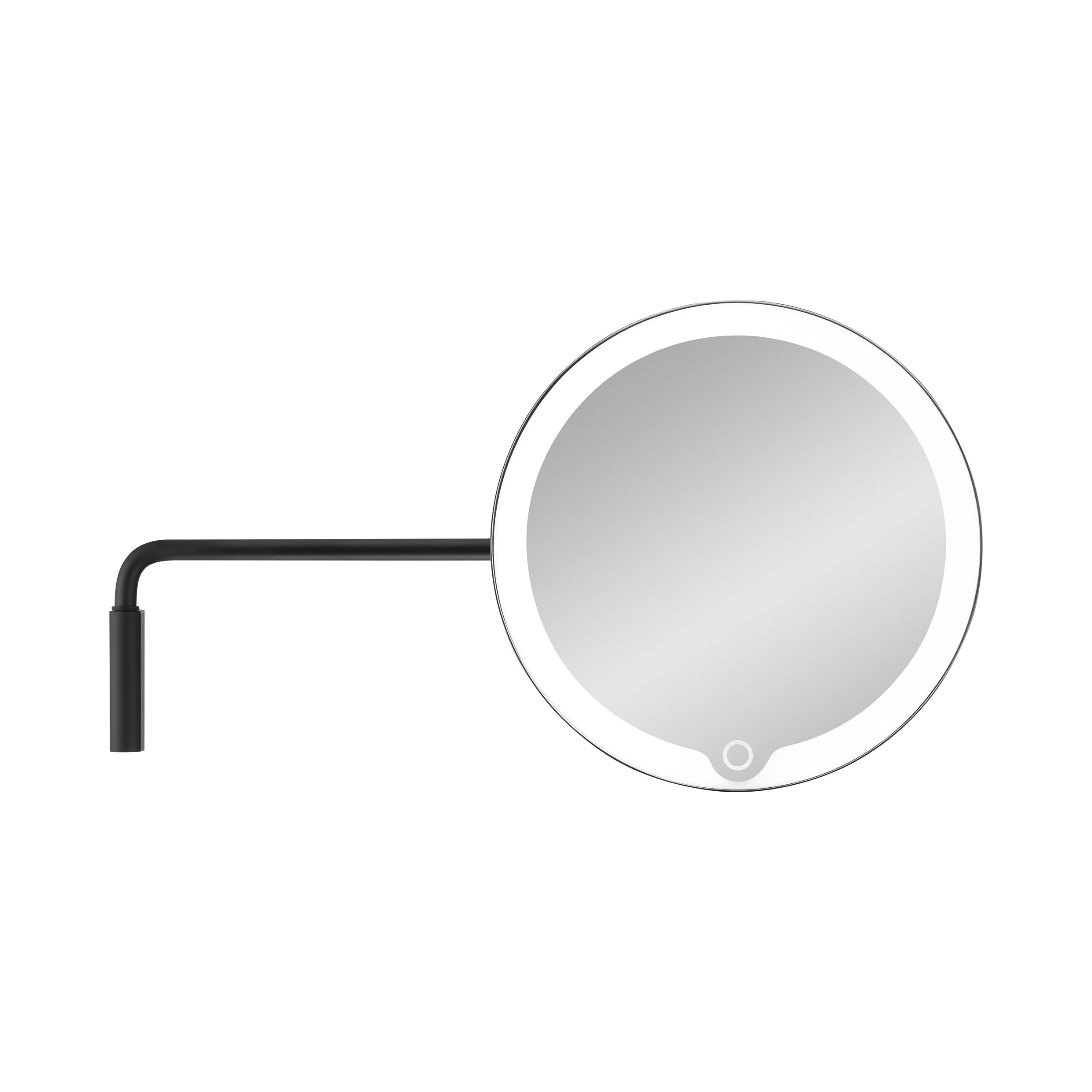 Blomus Modo Round Magnifying Lighted Metal Framed Wall Mounted Bathroom ...