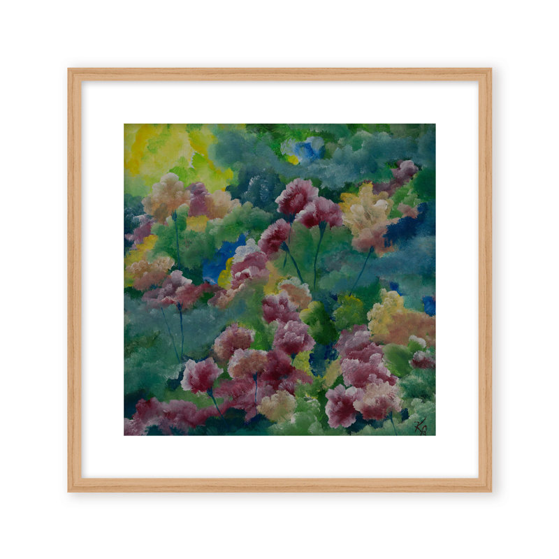 Nature Inspired "Petals of Spring" Canvas Wall Art By , 30" H x 30" W, Framed Matted Print, Gold