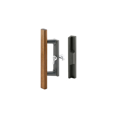 FHC C1260 Sliding Door Handle - Black With Wood Handle