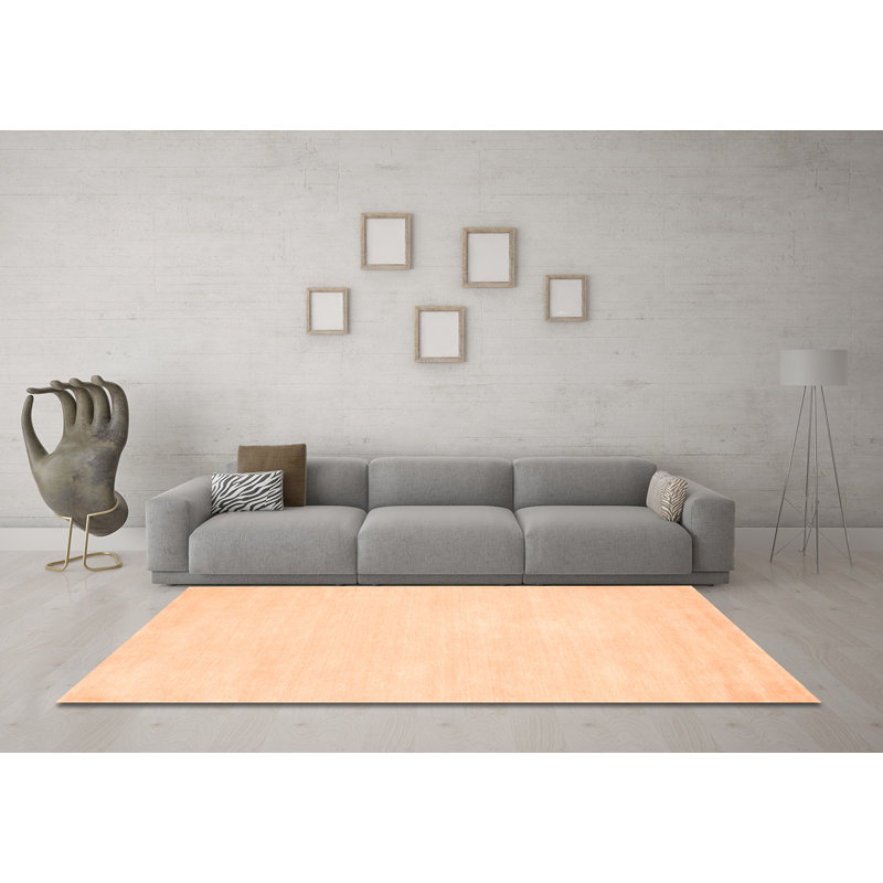 Tapis tissé à la machine couleur pêche Vall, Carré 8 pi