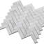 Carreaux de mosaïque en marbre blanc à chevrons 12 po x 12 po Carrara