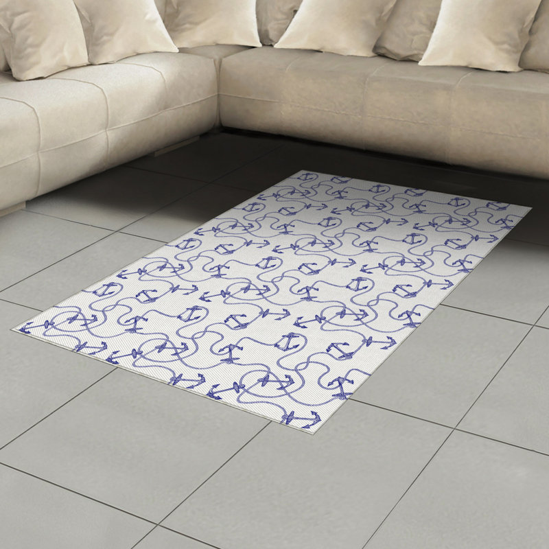 Tapis décoratif en fibres à haute densité Anchor, Rectangle— 4 pi x 5 pi 8 po