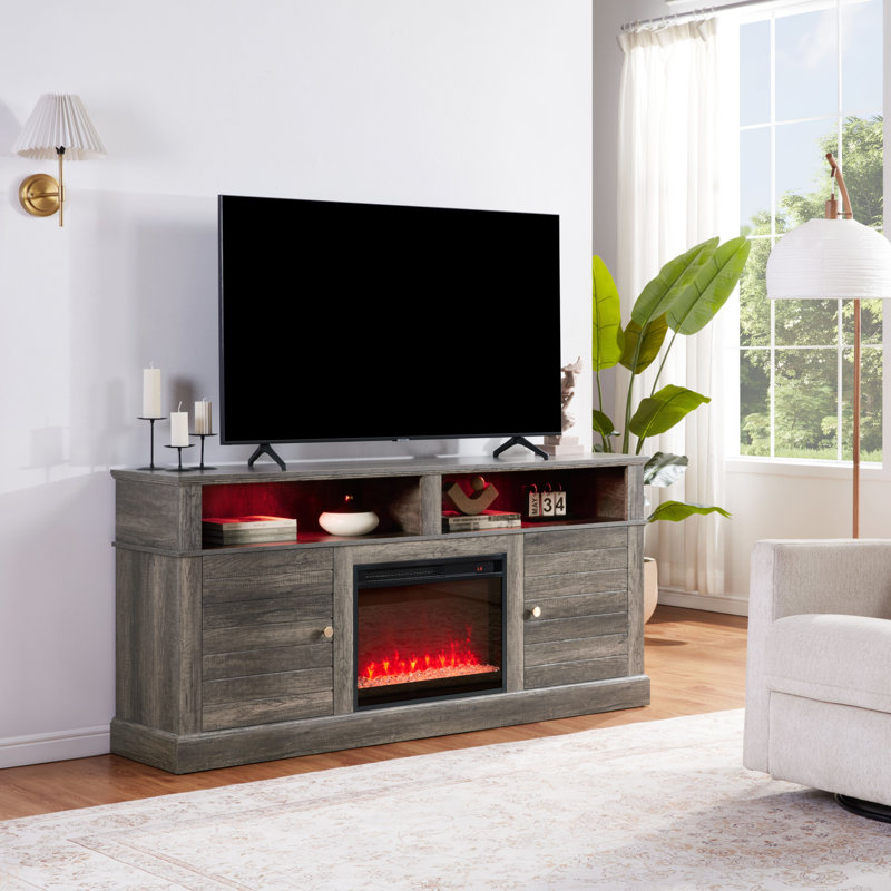 Console de meuble télé 70 po avec foyer et chauffage Lucoyer