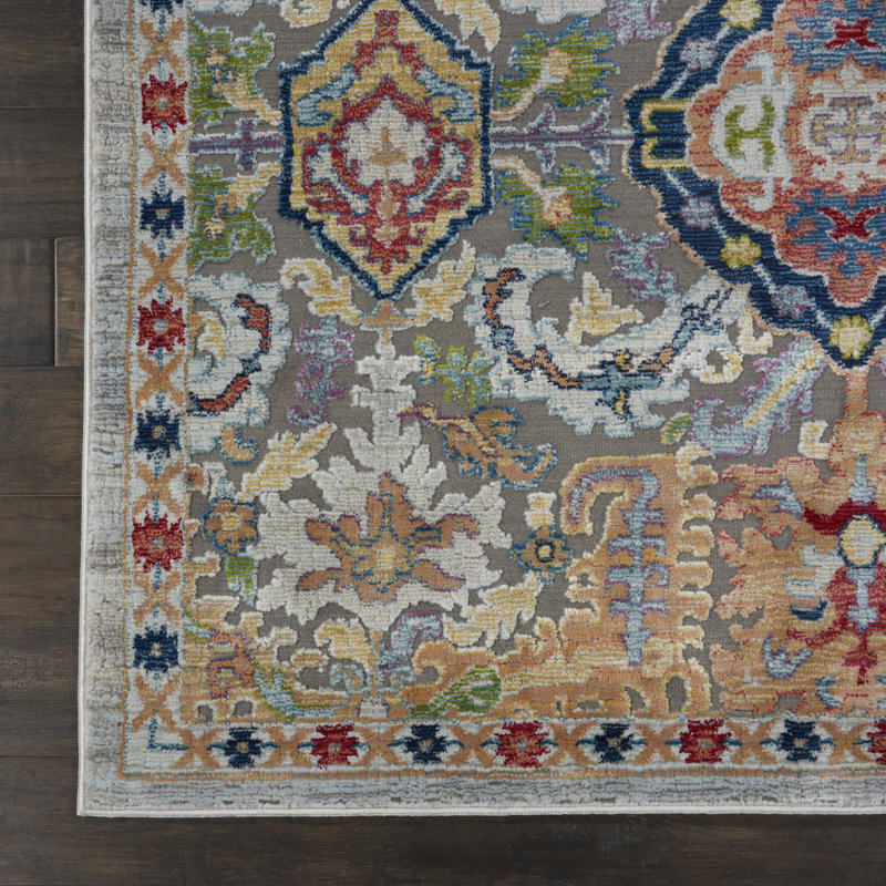 Hitton Blue/Red/Yellow Rug, Runner 71 x 244cm