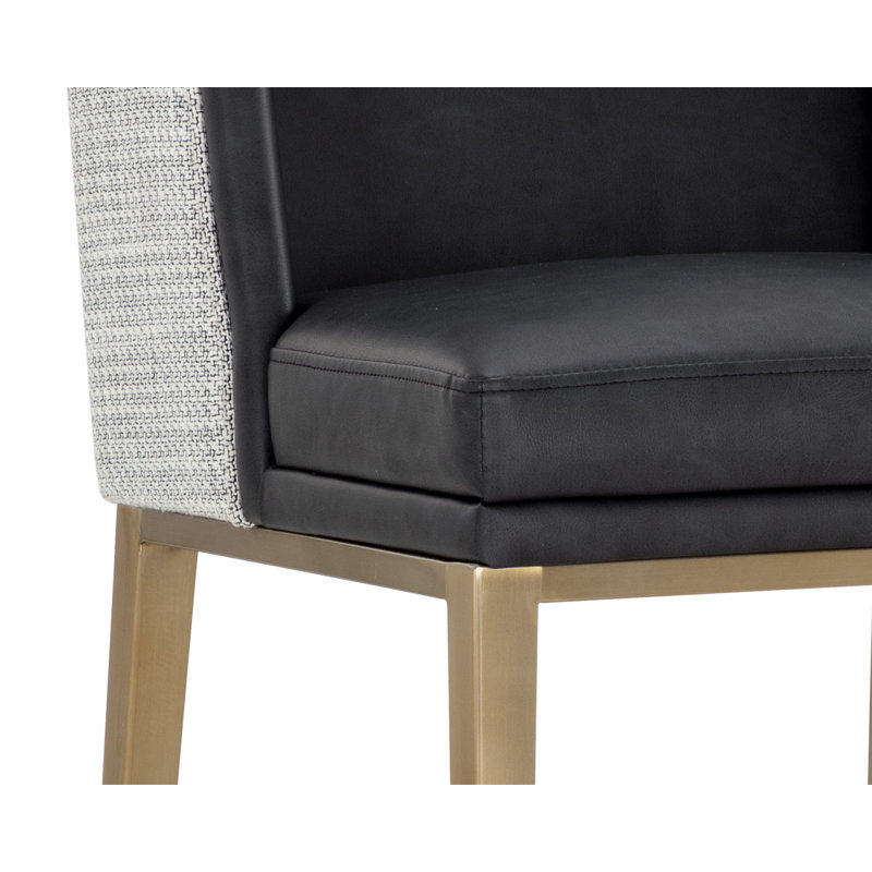 Alexandro Upholstered Stool with Metal Frame, Bar Stool (30" Seat Height)