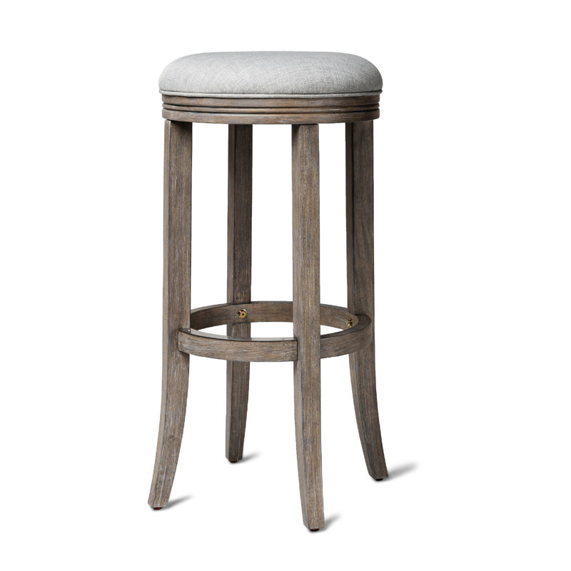 Maven Lane Eva Stool with Fabric Upholstery, Bar Stool (31" Seat Height), Reclaimed Oak