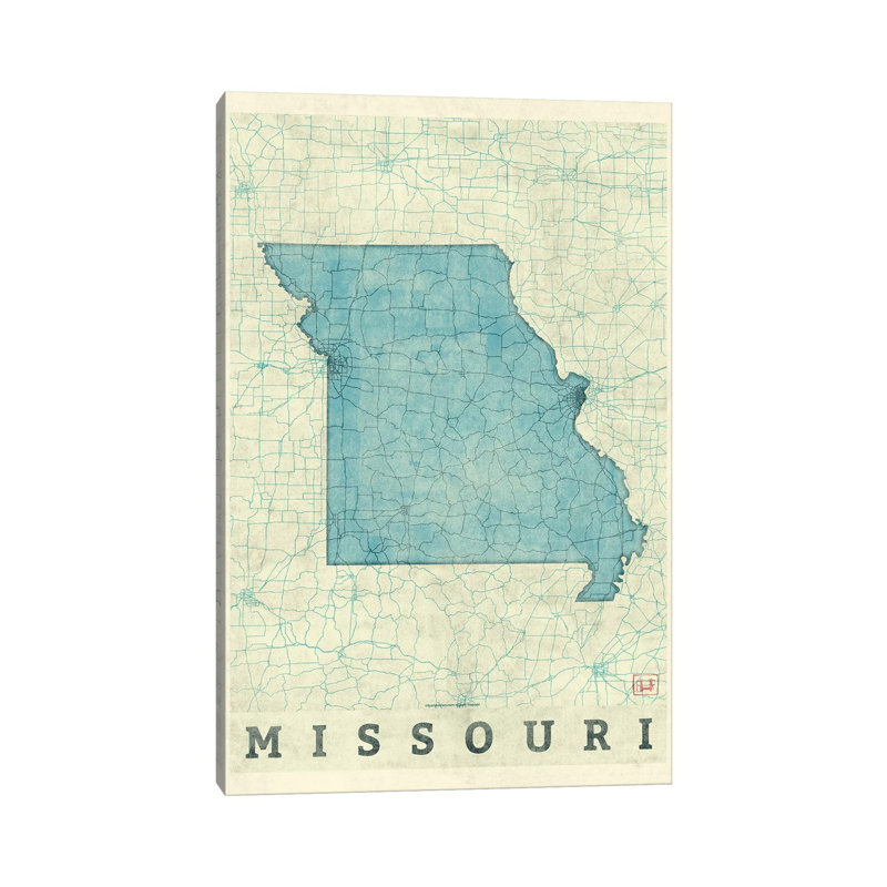 Missouri Map by Hubert Roguski - Wrapped Canvas Print, 101.6 cm H x 66.04 cm W x 1.91 cm D
