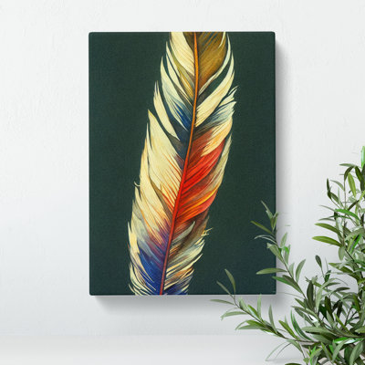 Feather Of Colour No.4 - Wrapped Canvas