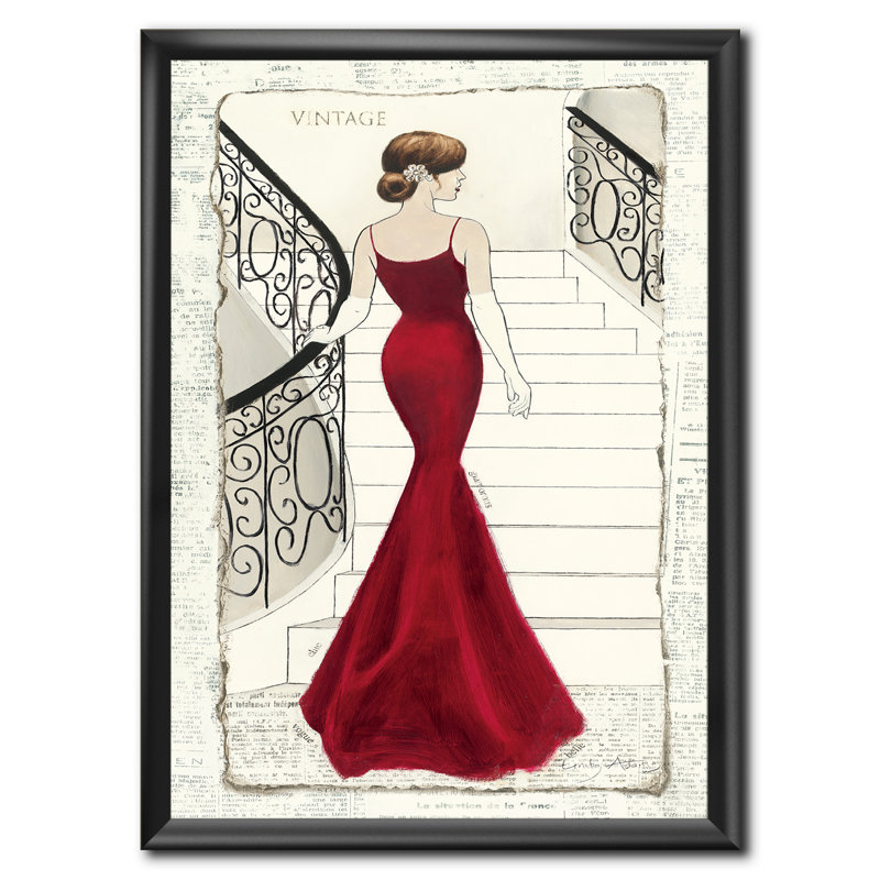 «Elegance Glam Paris Diva III», reproduction d'art sur toile, H 20 po x l 12 po x P 1po, Cadre noir