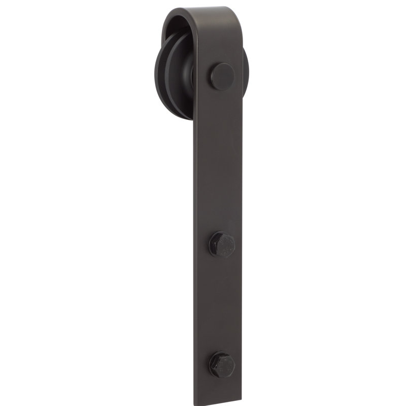 Flat Black Steel Barn Door Single Roller
