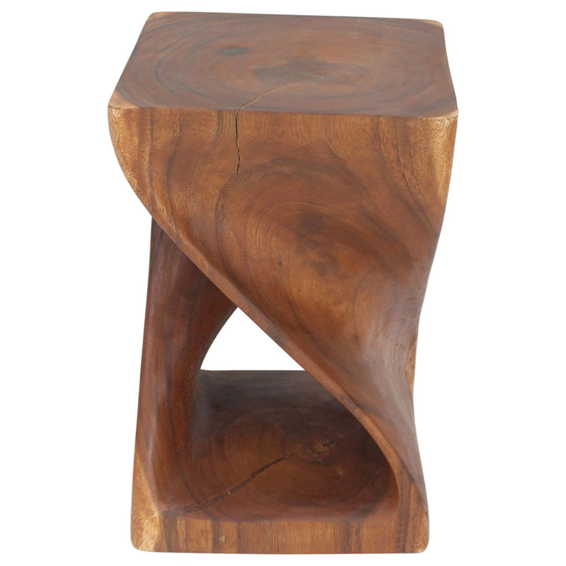 Channen Solid Wood End Table, Red Wood, 23" H x 15" W x 15" D