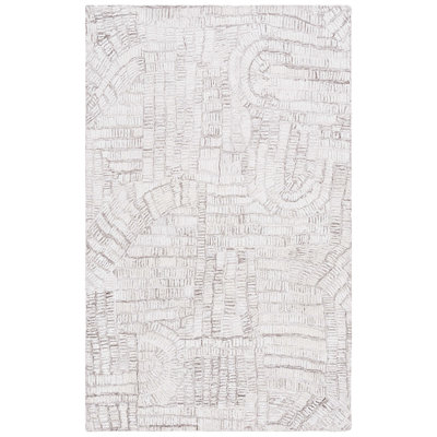 Ashwin Brown Ivory Hand-Tufted Abstract Rug