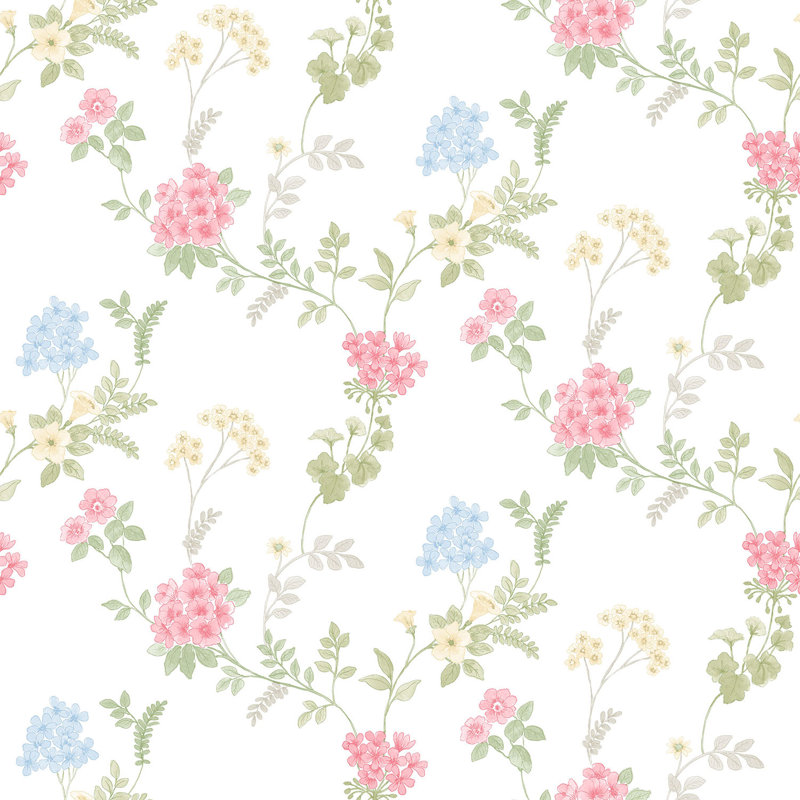 Garretson 1000cm x 52.8cm Satin Wallpaper Roll, Pink/Blue/Green