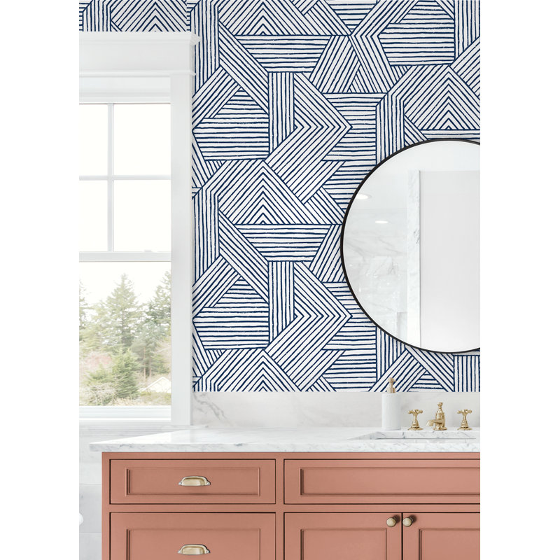 Vinyl Peel & Stick Wallpaper Roll, Navy Blue