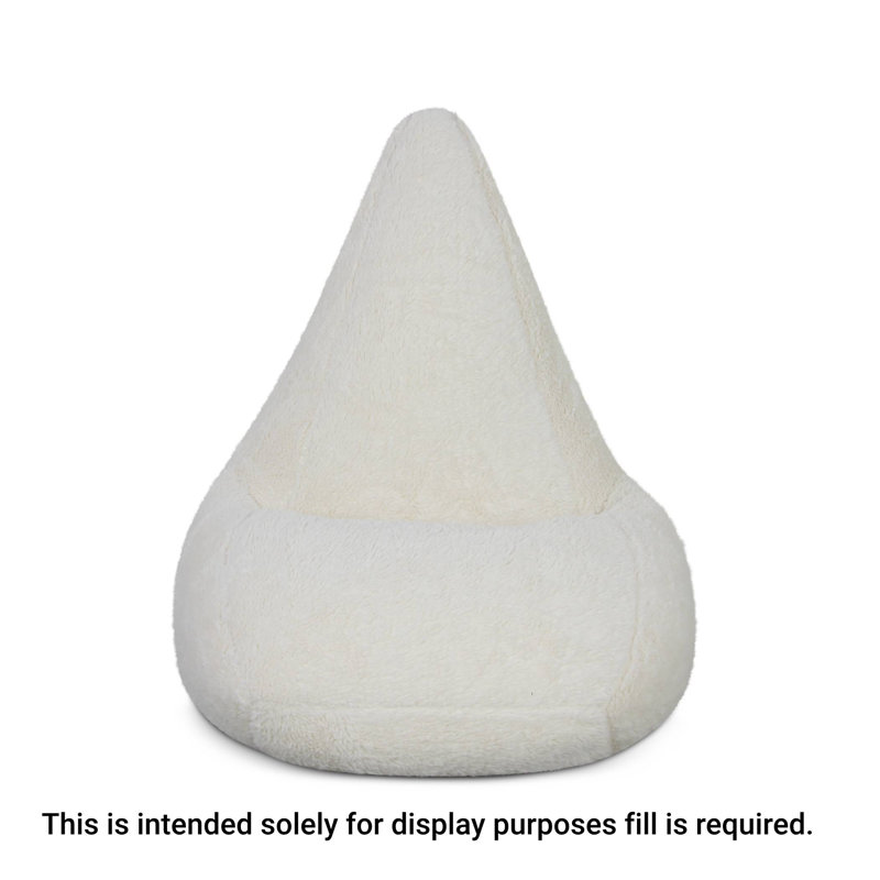 Large Sherpa Bean Bag Cover, 27" H x 28" W x 38" D, Cream Faux fur