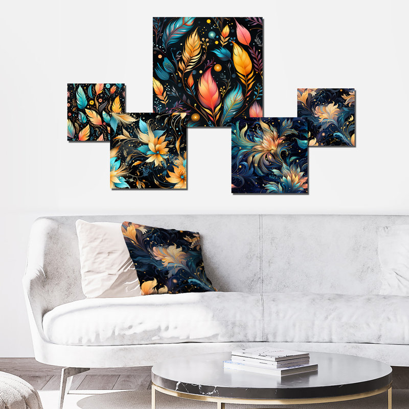 Tauryn - ensemble d'art mural floral de 5