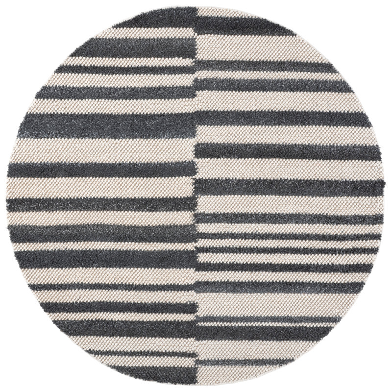 Natura 231 Hand Loomed 60% Wool; 30% Pet Yarn; 10% Cotton Abstract Rug, Round 6'