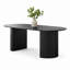 Table de salle à manger extensible 45 à 64 po à 83 po avec base à double piédestal cannelée-915708930