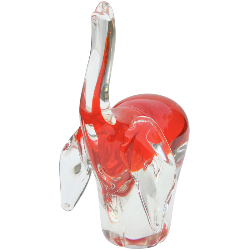 Murano Handmade Animals Figurine / Sculpture in Clear/Red