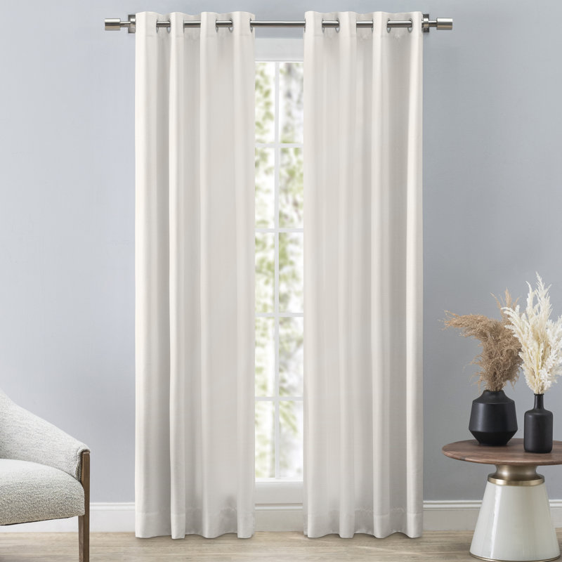 Jaronda Premium Curtains w/ an Elegant Soft Sheen Fabric, Room Darkening & Lined Single Curtain Panel, White, 54" W x 45" L