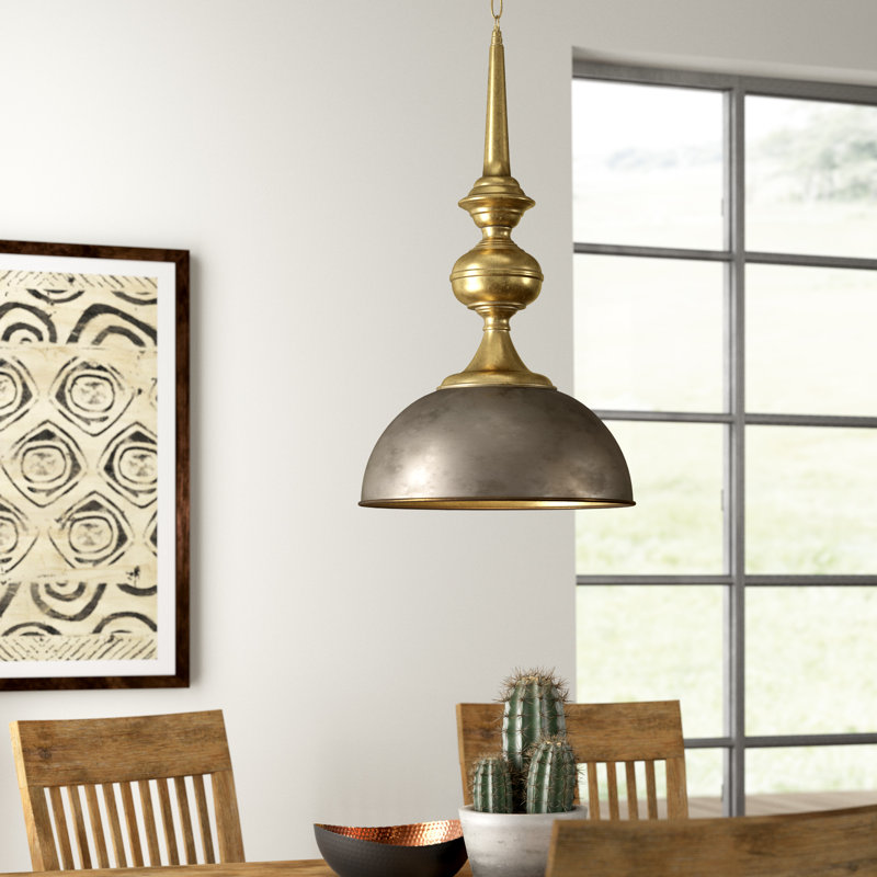 Makson 1 - Light Single Pendant, Silver/Antiqued Gold