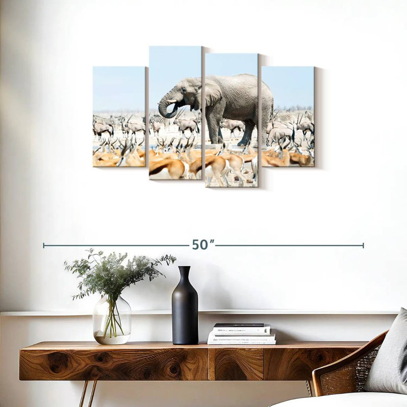 Brampt Safari éléphant Etosha, H 22 po x l 36 po