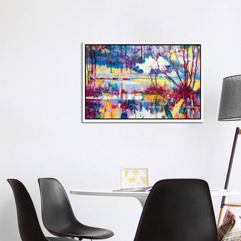 Edge Of Meadowcliff by Doug Eaton - Painting on Canvas, 101.6 cm H x 66.04 cm W, White Framed