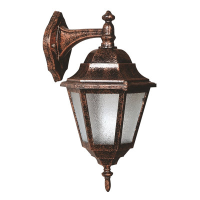 Lampe murale traditionnelle pour l'extérieur, brun, 16,5 po x 9,1 po | Corps en ABS durable et capuchon en polycarbonate, douille E27 de 40 W maximum, étanche IP65 | Design traditionnel et industriel nostalgique américain pour les extérieurs élégants