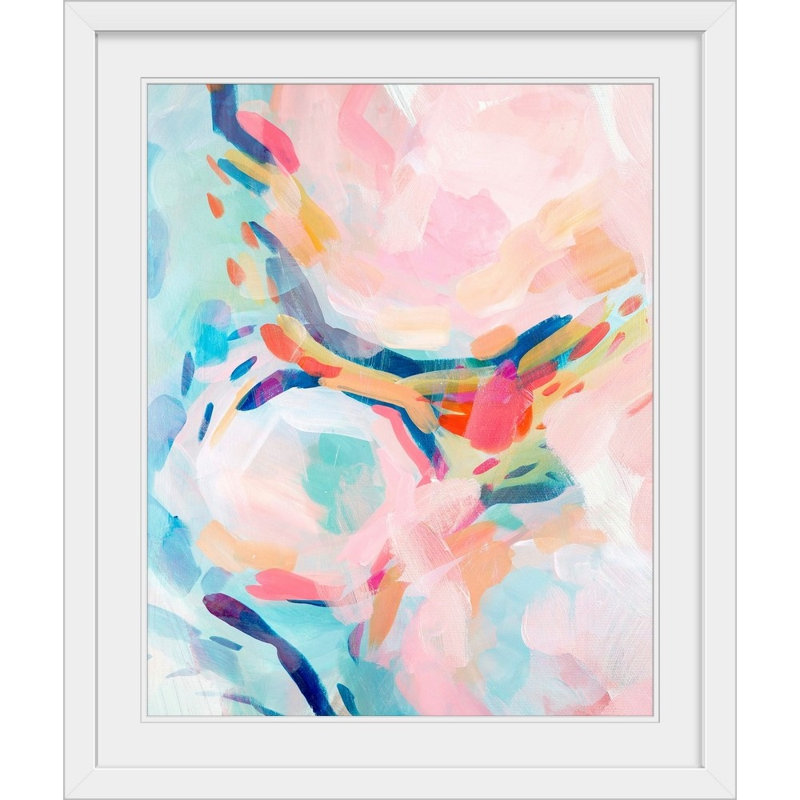 « coton bonbon i »-reproduction d’art, Cadre blanc, H 38 po x l 32 po x P 1 po
