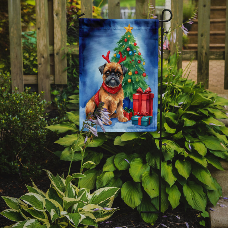 Drapeau de Noël renne de jardin, Griffon bruxellois