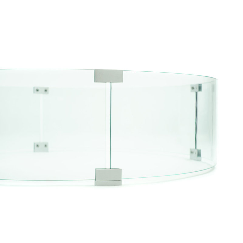 23'' Clear Tempered Glass Round Fire Pit Wind Guard