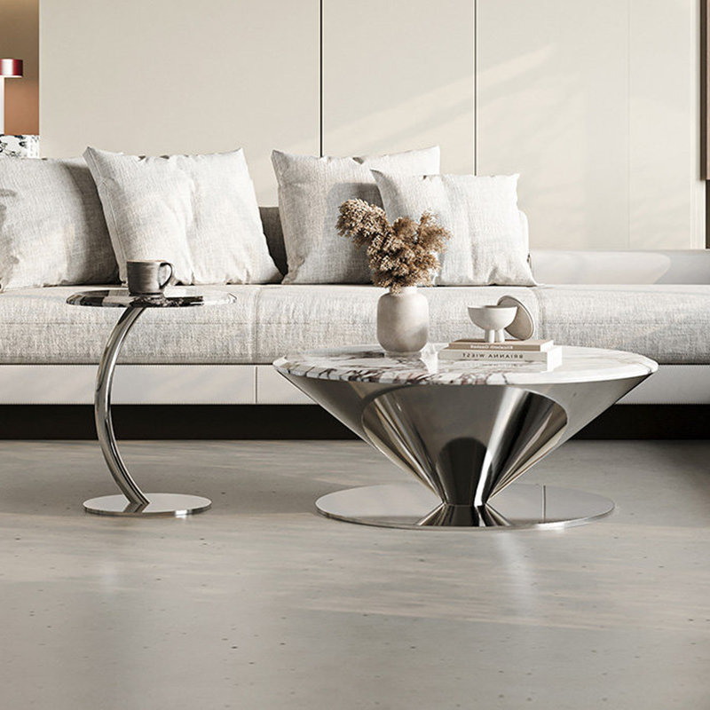 Ensemble de tables basses Modern, Blanc / Gris, H 15,75 po x L 31,49 po x l 31,49 po