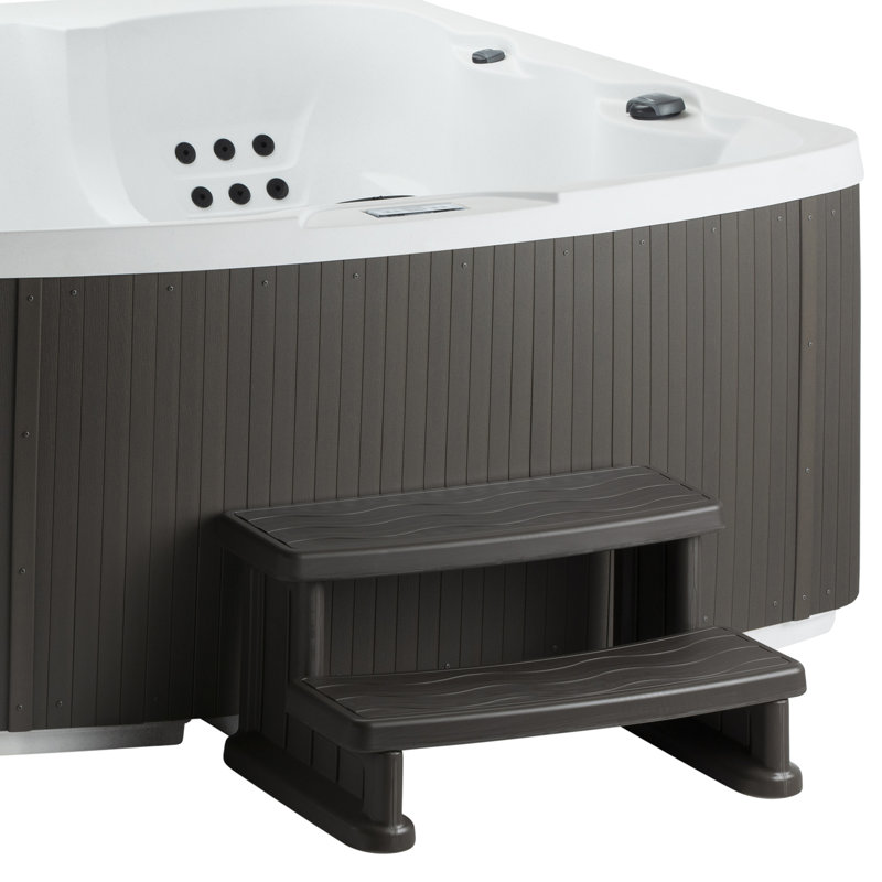 Gray 2-Step Spa Step for Square and Round Hot Tubs