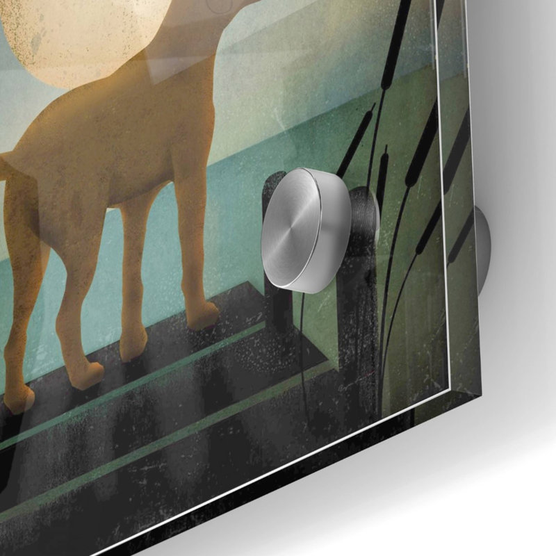 «Moonrise Yellow Dog - Golden Pond» par Ryan Fowler - impression non encadrée, H 36 po x l 36 po x P 0,2 po