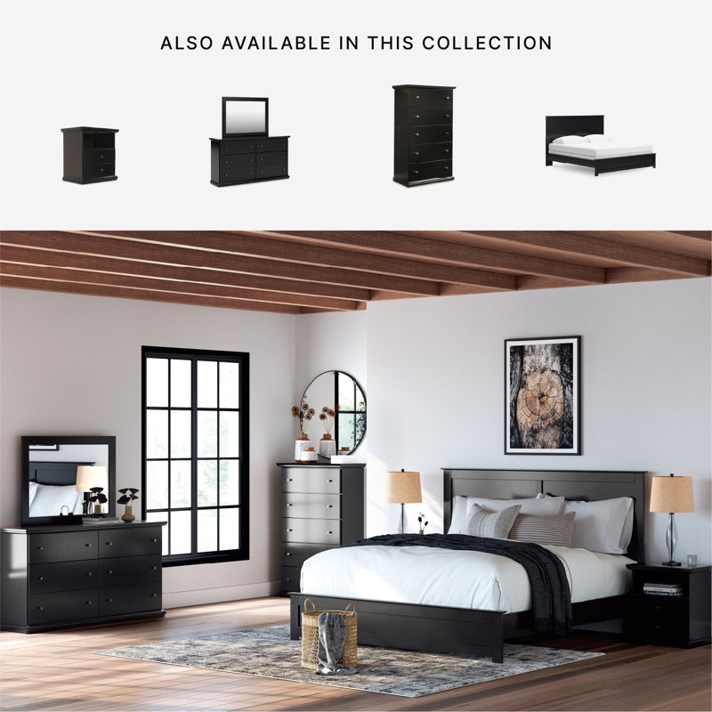 Leano 63.31'' W 6 - Drawer Dresser, Solid Black