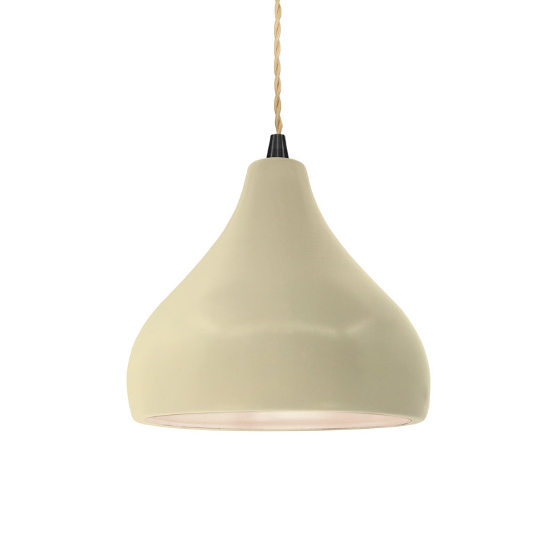 Luminaire suspendu à 1 lumière Meydan, H 7,25 po x l 8 po x P 8 po, Vanille lustrée, Noir mat