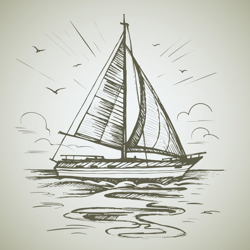 Sailing Boat by Roman1979 - Wrapped Canvas Painting, 30cm H x 30cm W x 3.8cm D