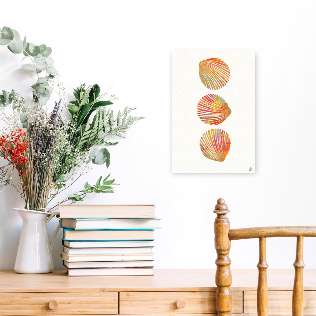 Vibrant Seashells Abstract Bold Colorful Coastal Wall Art Print