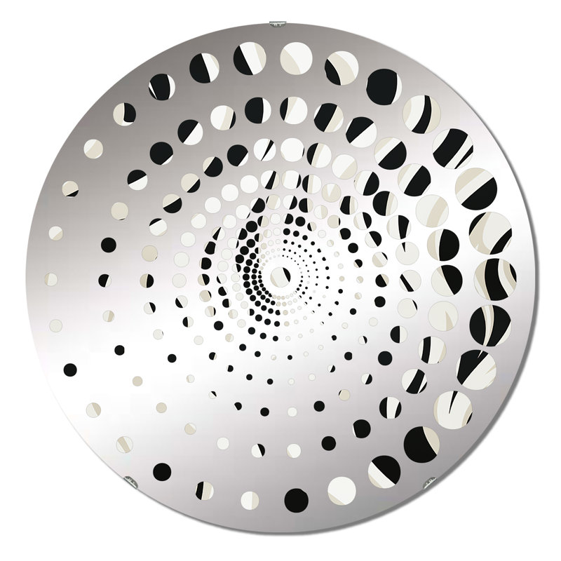 Papier peint imprimé zèbre noir - Miroir mural spiralé, 23,6 po x 23,6 po
