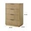 Noe Celia 51 Inch Tall Dresser Chest, 4 Drawer, Black Handles