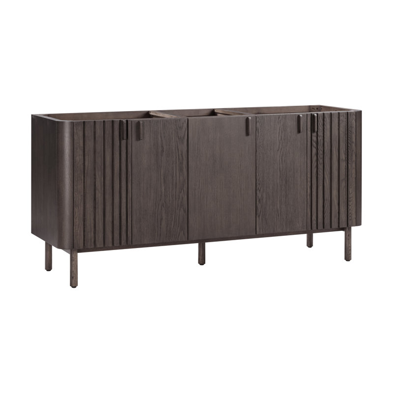 Blakely 72'' W Double Bathroom Vanity Base, Brown